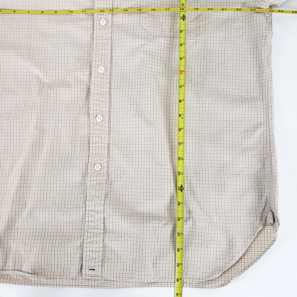J Crew SIZE XL Cream Button Shirt Mens Plaid Long Sleeve Casual Modern Preppy - Picture 5 of 7